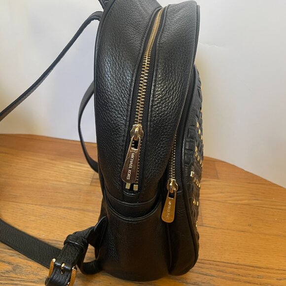 Michael Kors Abbey Medium Studded Pebbled Leather Backpack - Picture 4 of 11